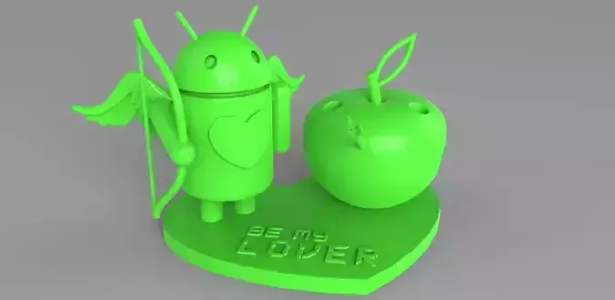 AndroIOS Love Pencil Stand 3D print model