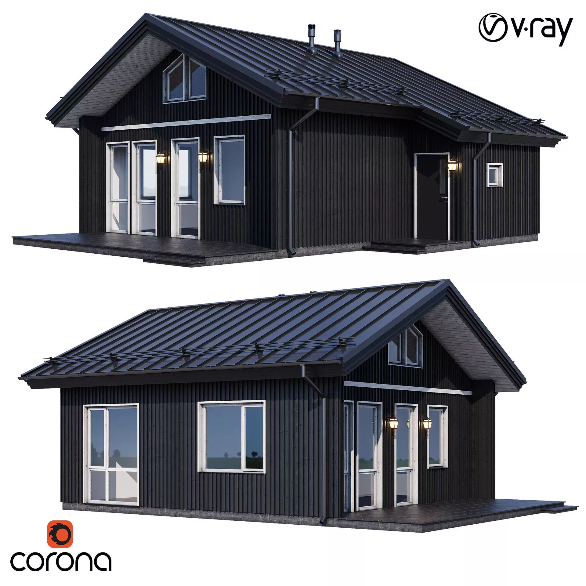 Modern house v83 3D model_0