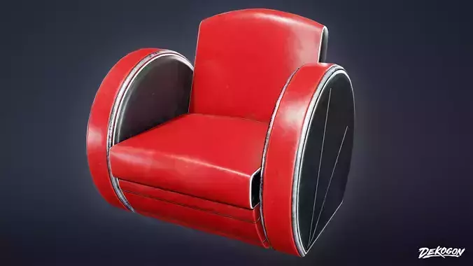ART DECO - Small Chair 01 - LOW POLY