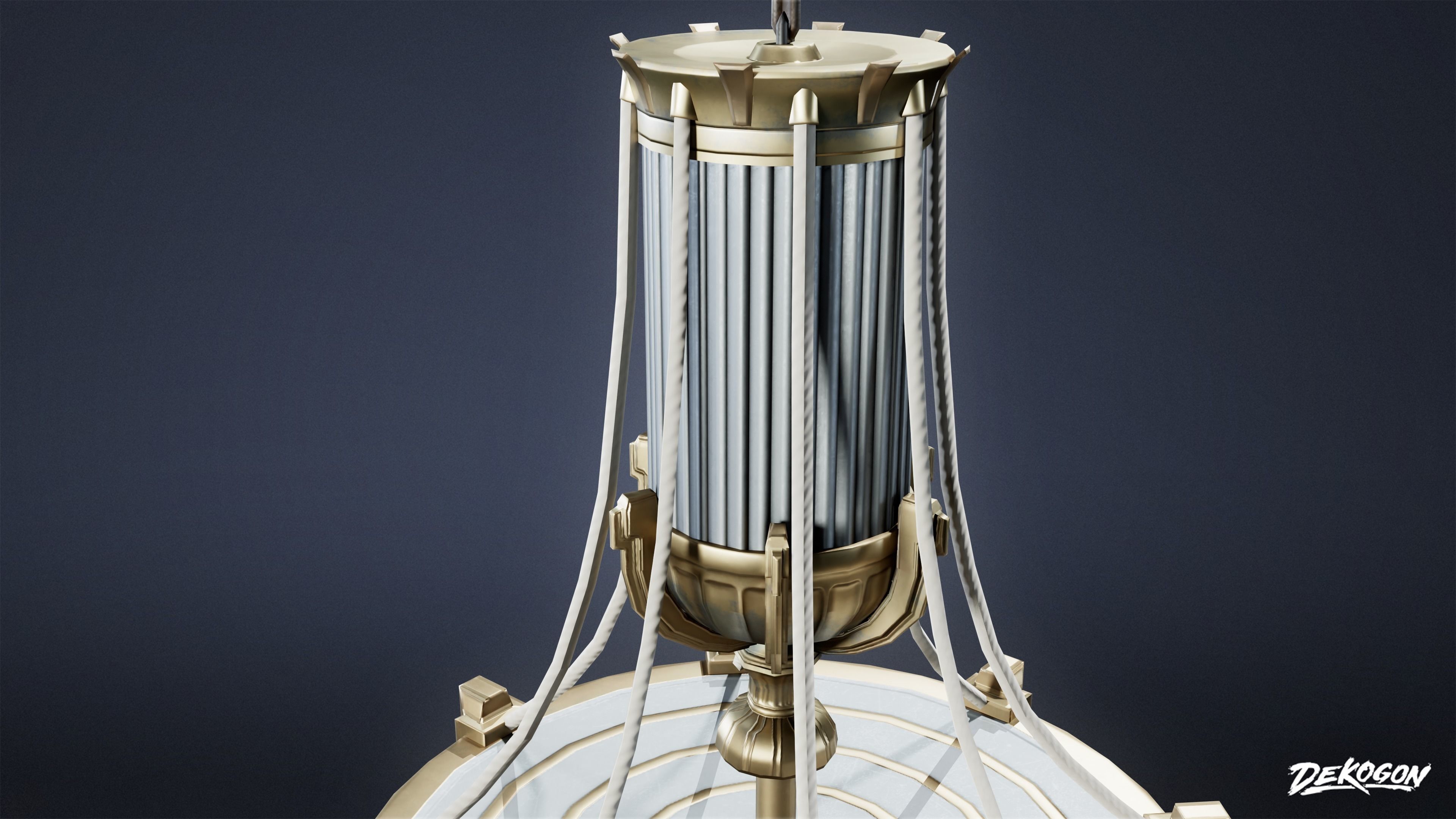 ART DECO - Chandelier 02 - LOW POLY Low-poly 3D model_6