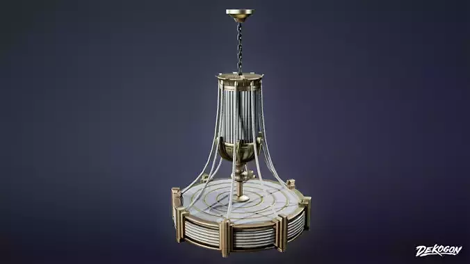 ART DECO - Chandelier 02 - LOW POLY Low-poly 3D model