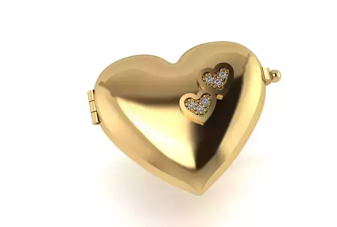 Pingente Caixa Coracao Com Pedras