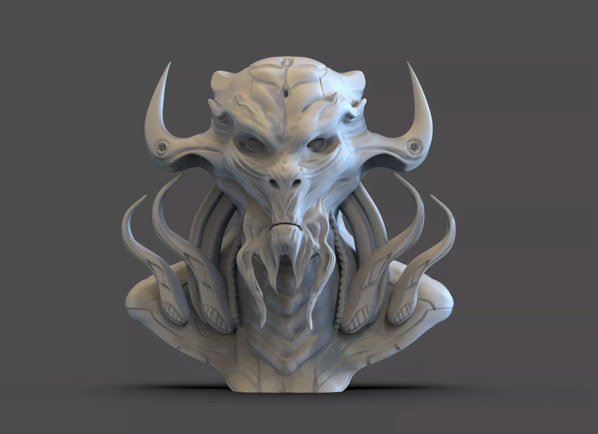 Scifi Demon Bust 3D print model_0