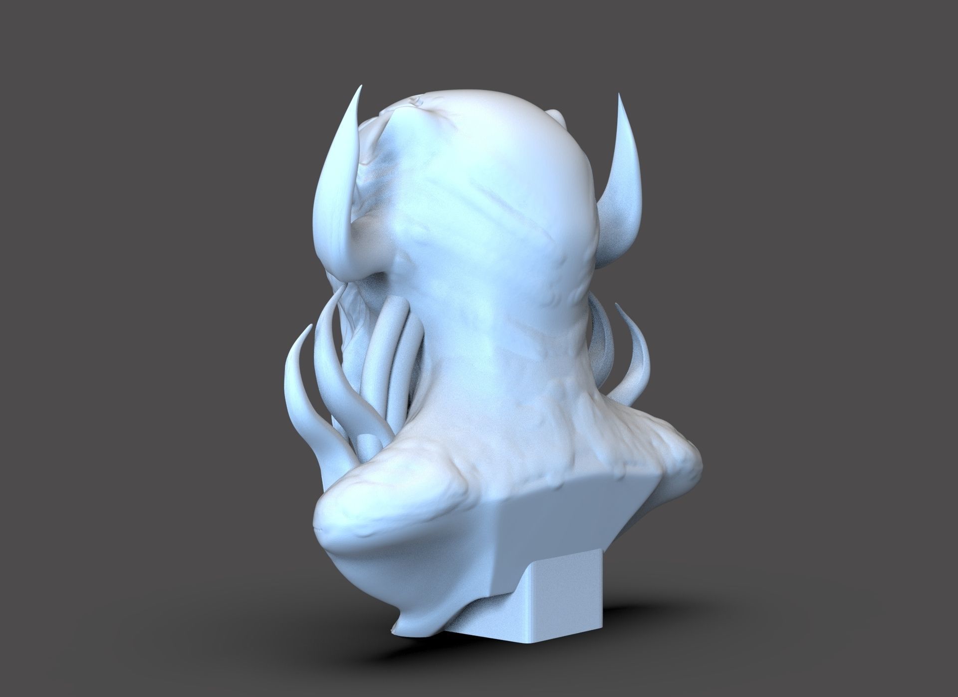 Scifi Demon Bust 3D print model_4