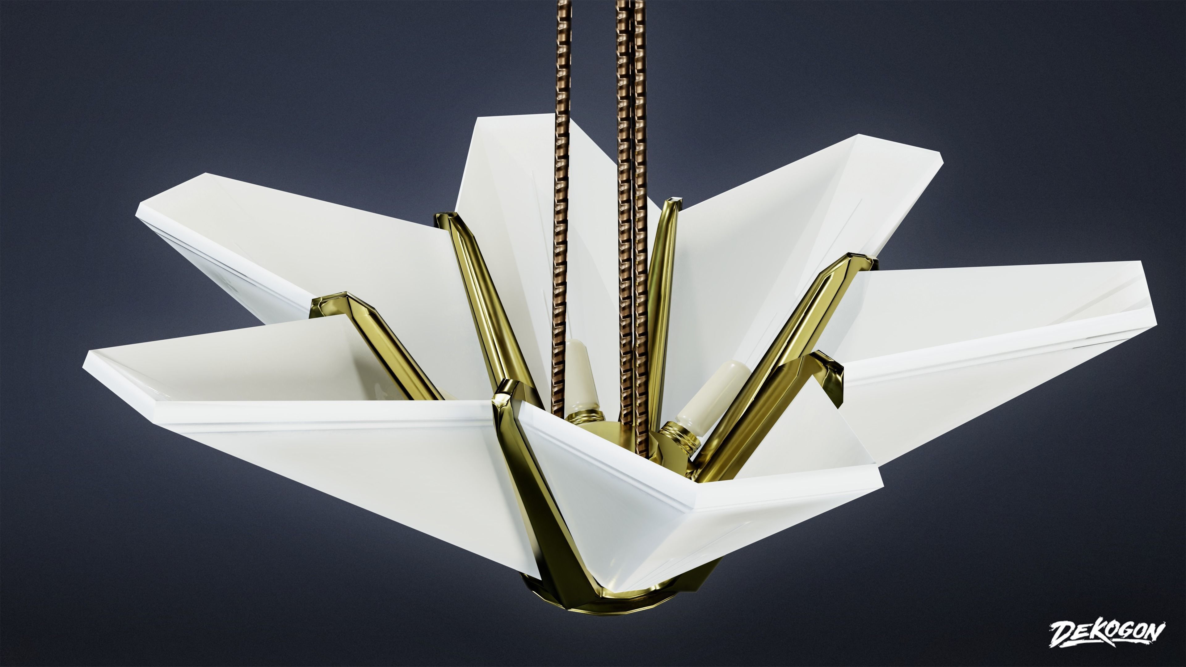 ART DECO - Chandelier 08 - LOW POLY Low-poly 3D model_5