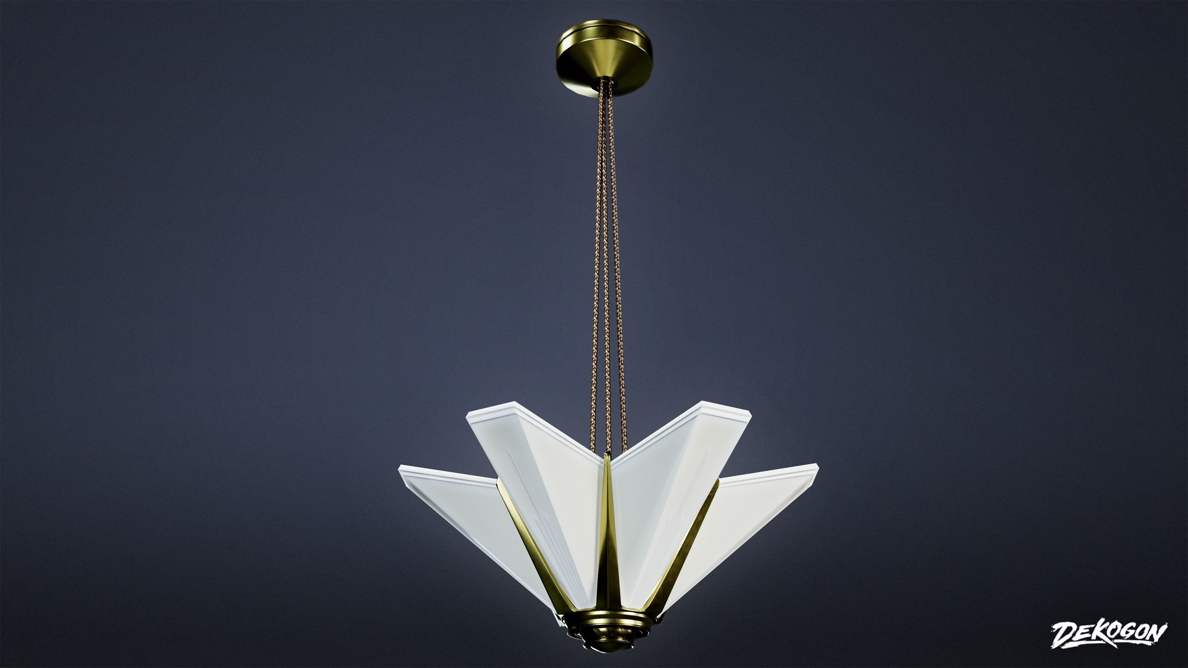ART DECO - Chandelier 08 - LOW POLY Low-poly 3D model_4