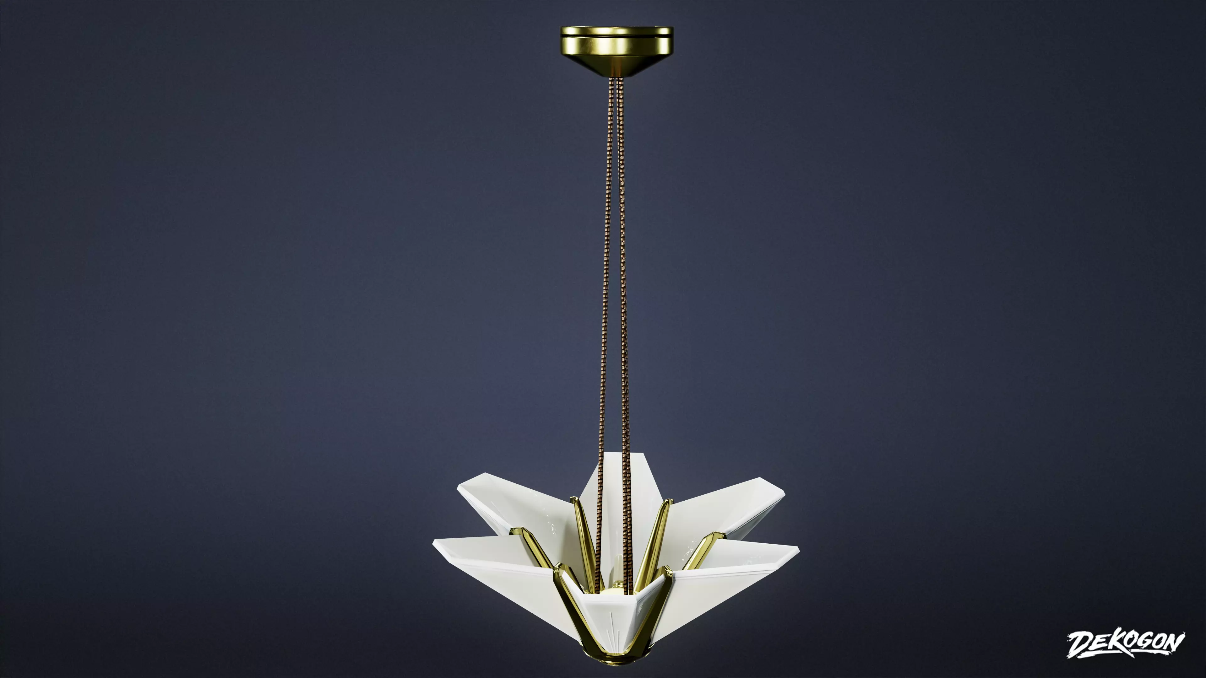 ART DECO - Chandelier 08 - LOW POLY Low-poly 3D model_0