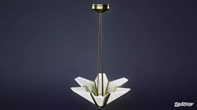ART DECO - Chandelier 08 - LOW POLY Low-poly 3D model