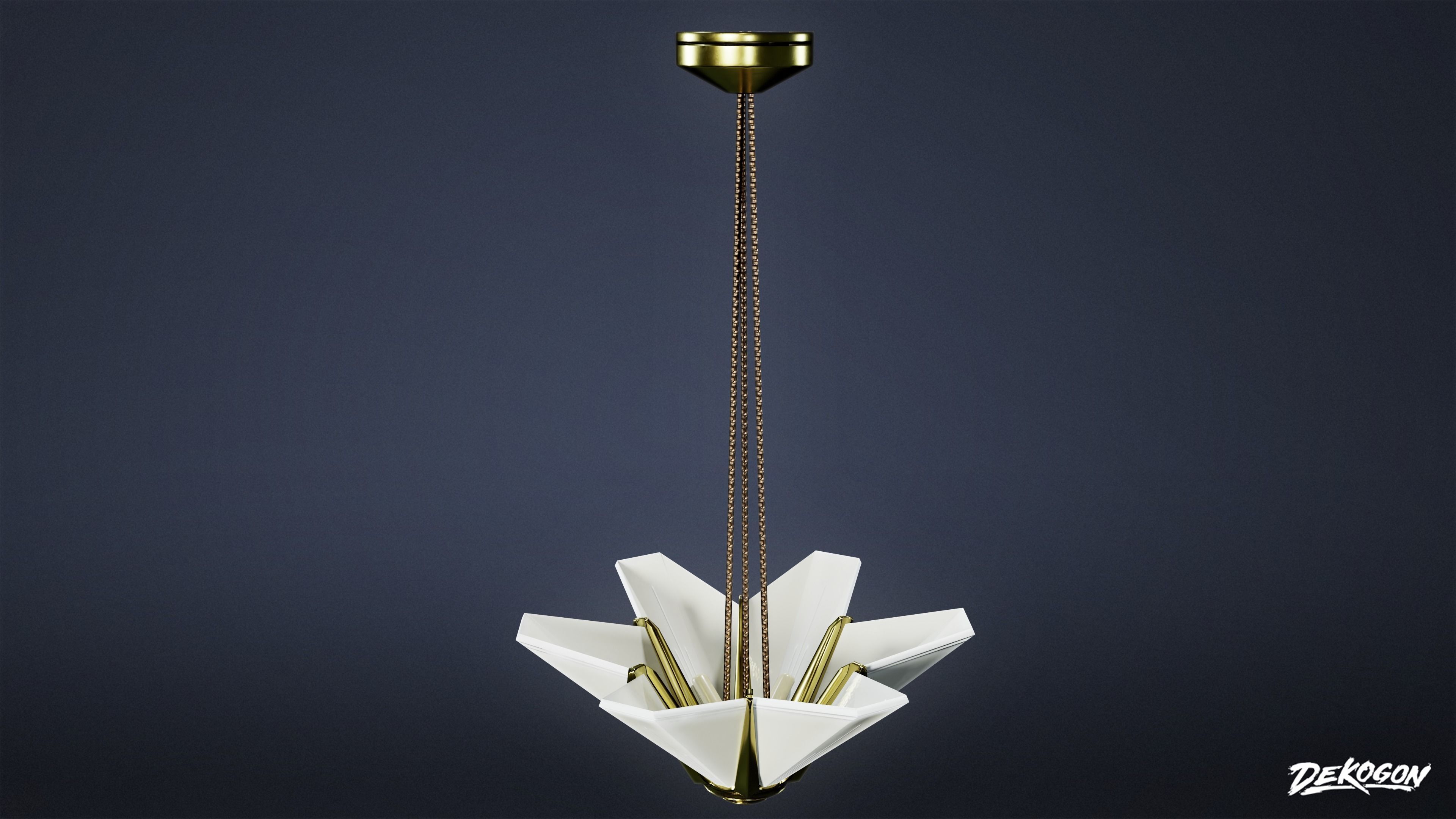 ART DECO - Chandelier 08 - LOW POLY Low-poly 3D model_2