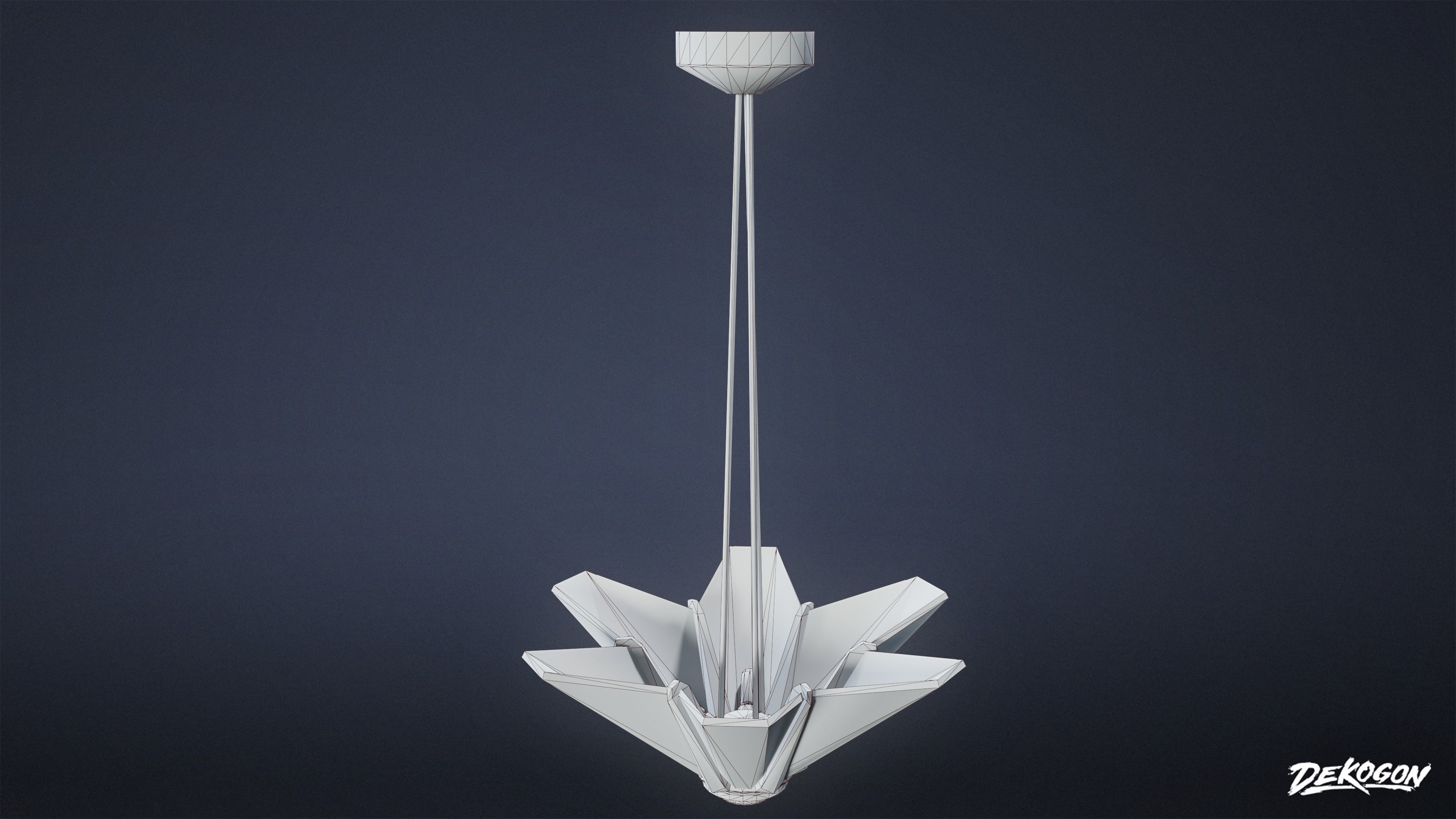 ART DECO - Chandelier 08 - LOW POLY Low-poly 3D model_1