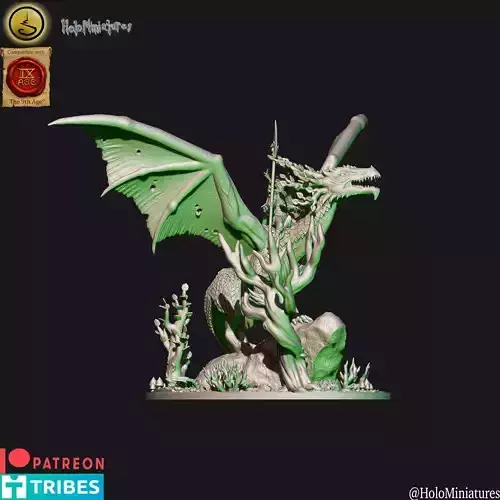 Wood elves lord or mage on forest dragon