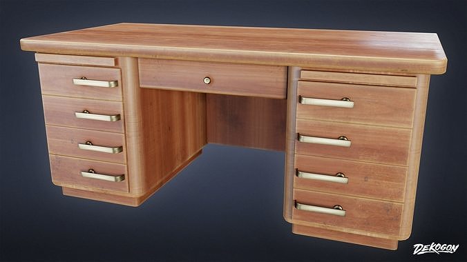 ART DECO - Desk 01 - LOW POLY Low-poly 3D model
