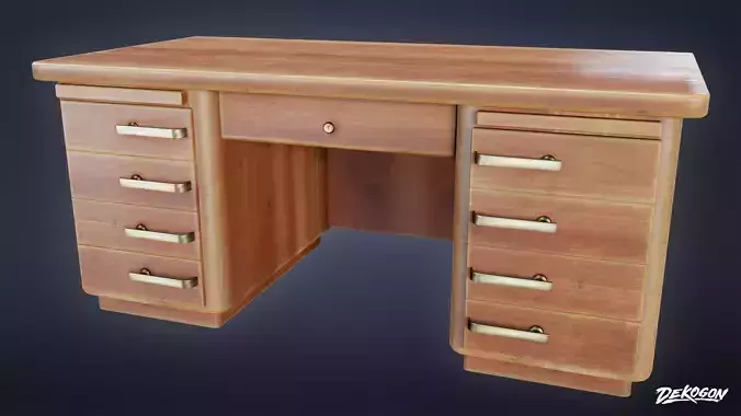 ART DECO - Desk 01 - LOW POLY