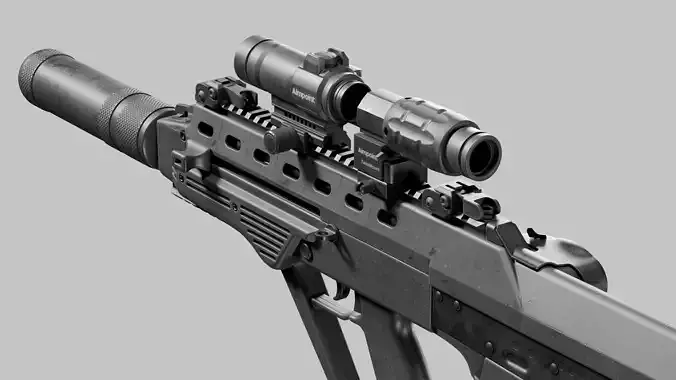 Malyuk Vulcan M Rifle Low-poly 3D model
