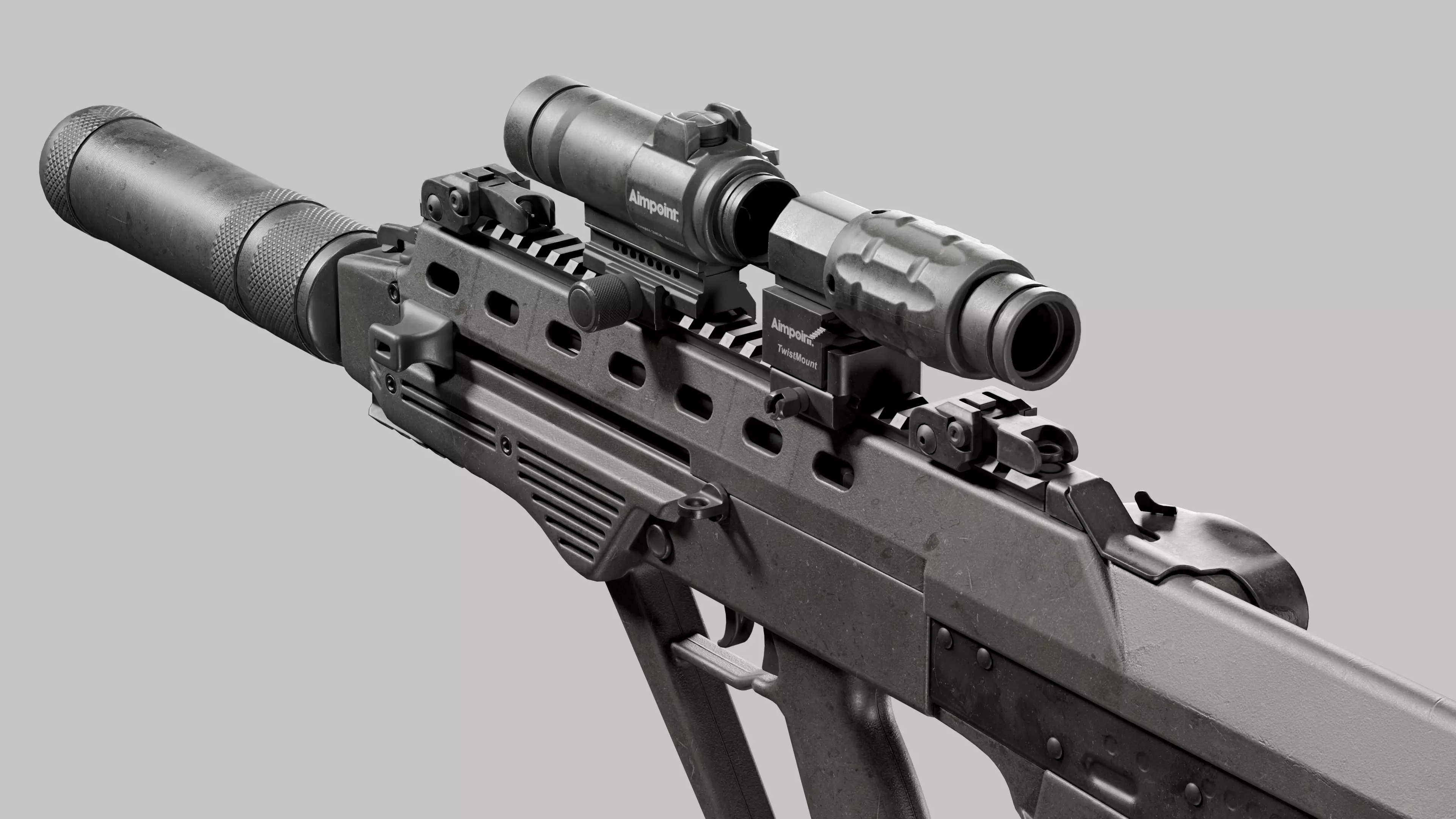 Malyuk Vulcan M Rifle Low-poly 3D model_0