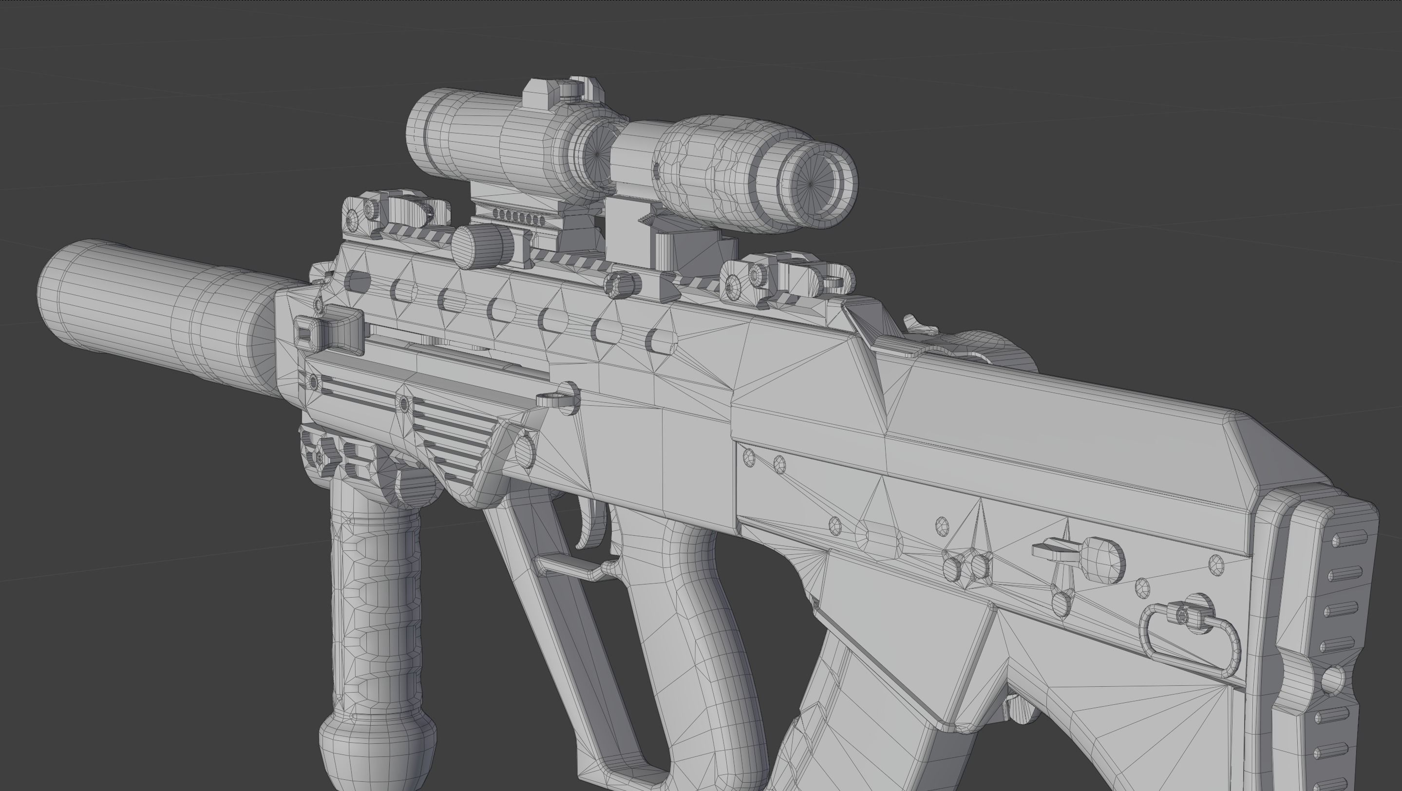 Malyuk Vulcan M Rifle Low-poly 3D model_7