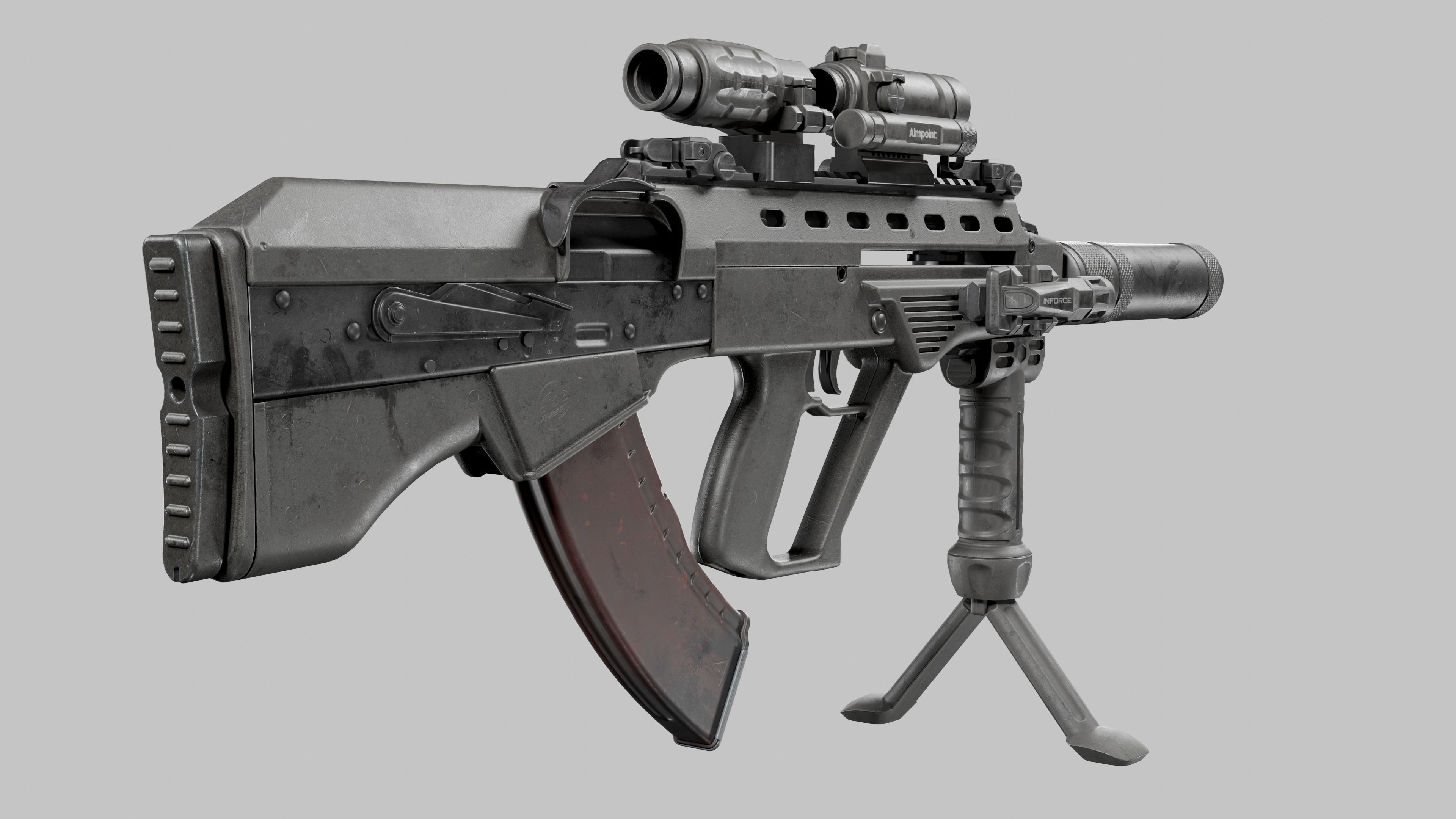 Malyuk Vulcan M Rifle Low-poly 3D model_3
