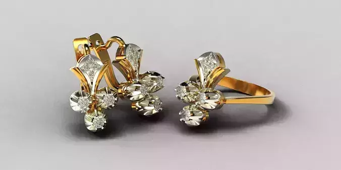 diamond ring and earrings