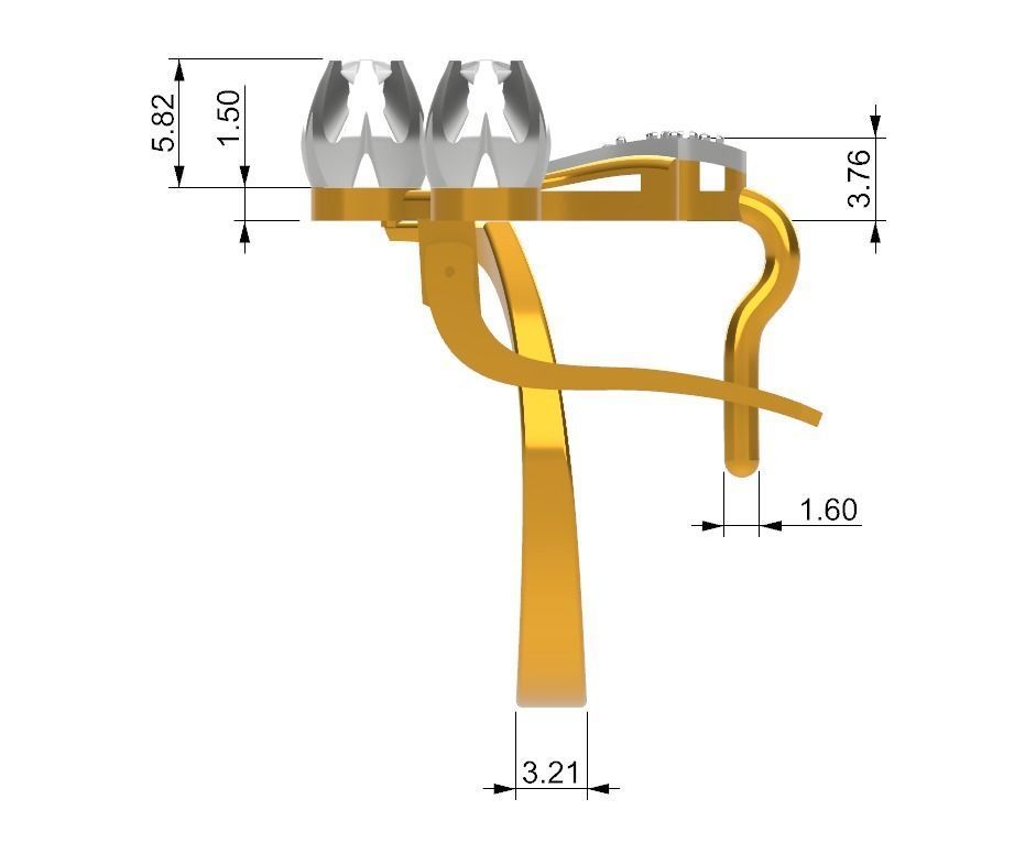 diamond ring and earrings 3D print model_5