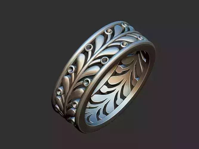 Sheets Leafy Ring 3D print model