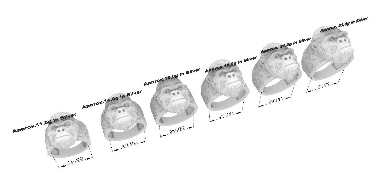 Gorilla Ring 3D print model_3