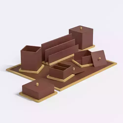 Concrete Desk Organizer Set - Items