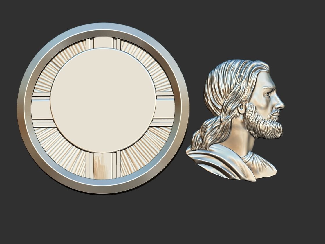 Jesus Profile Medal 3D print model_2