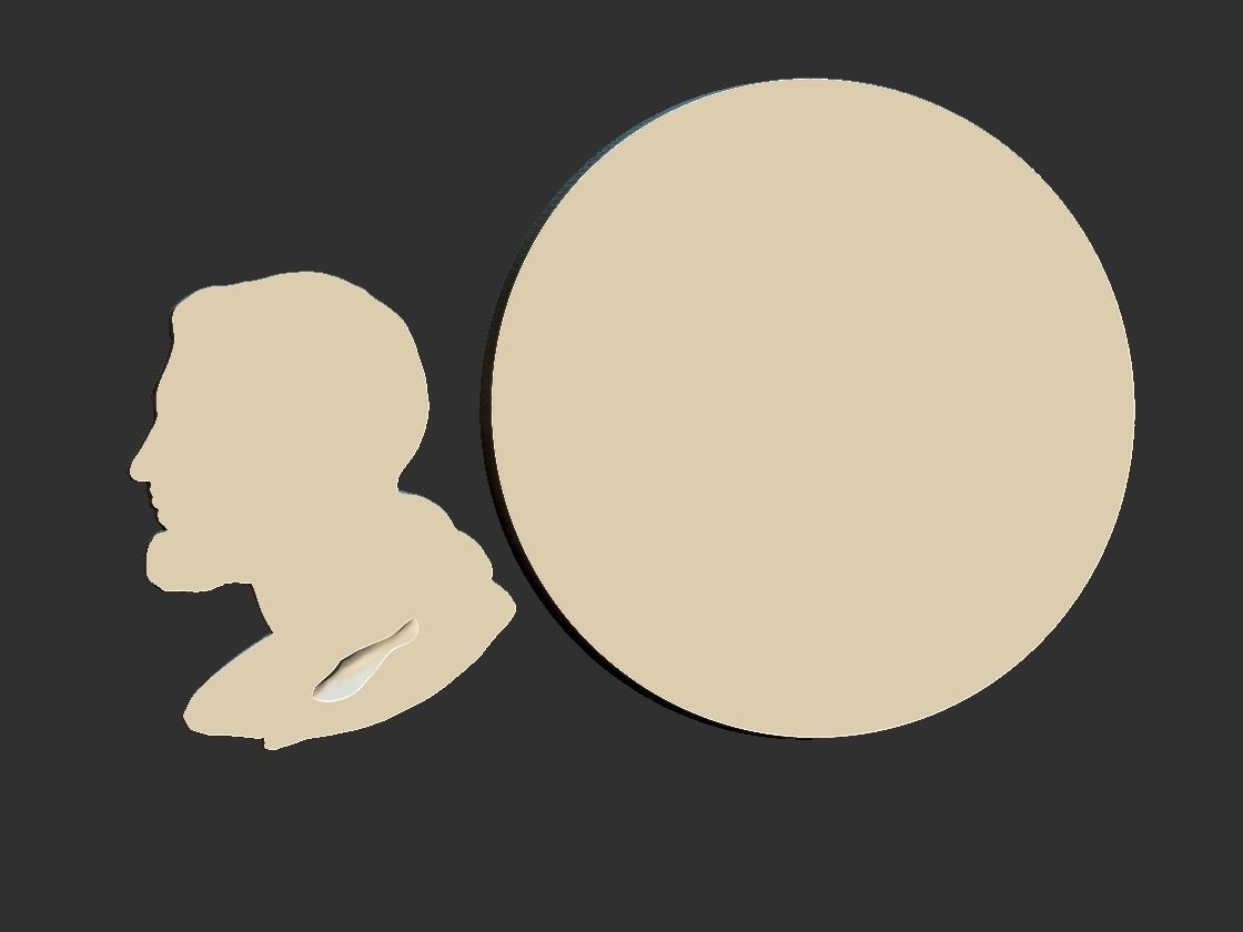 Jesus Profile Medal 3D print model_4