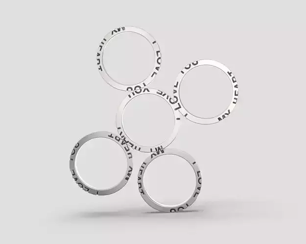 R 170 ring I LOVE YOU and MY HEART