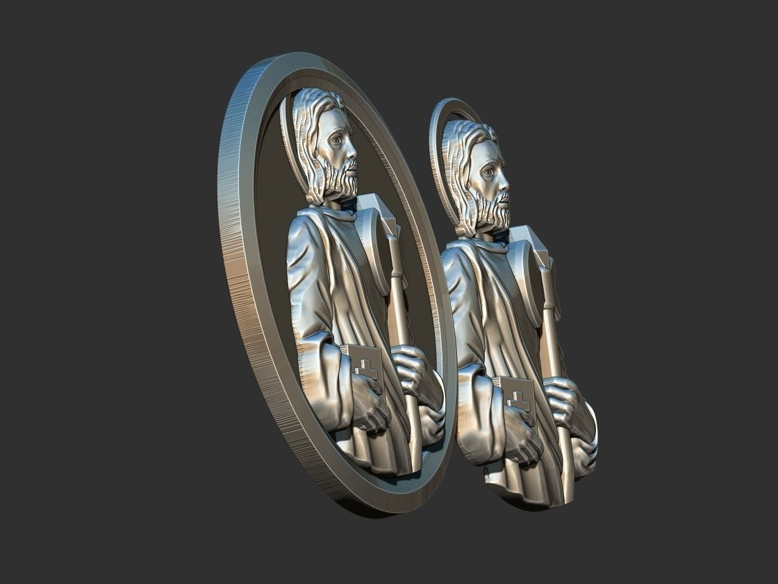 Saint Jude Thaddeus - Sao Judas Tadeu Medal 3D print model_3