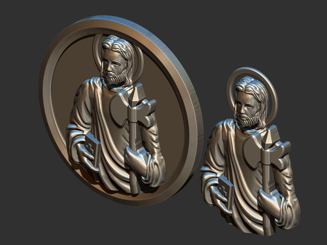 Saint Jude Thaddeus - Sao Judas Tadeu Medal 3D print model_10