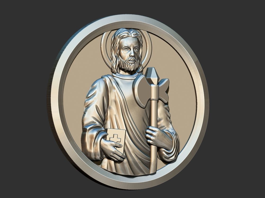 Saint Jude Thaddeus - Sao Judas Tadeu Medal 3D print model_11