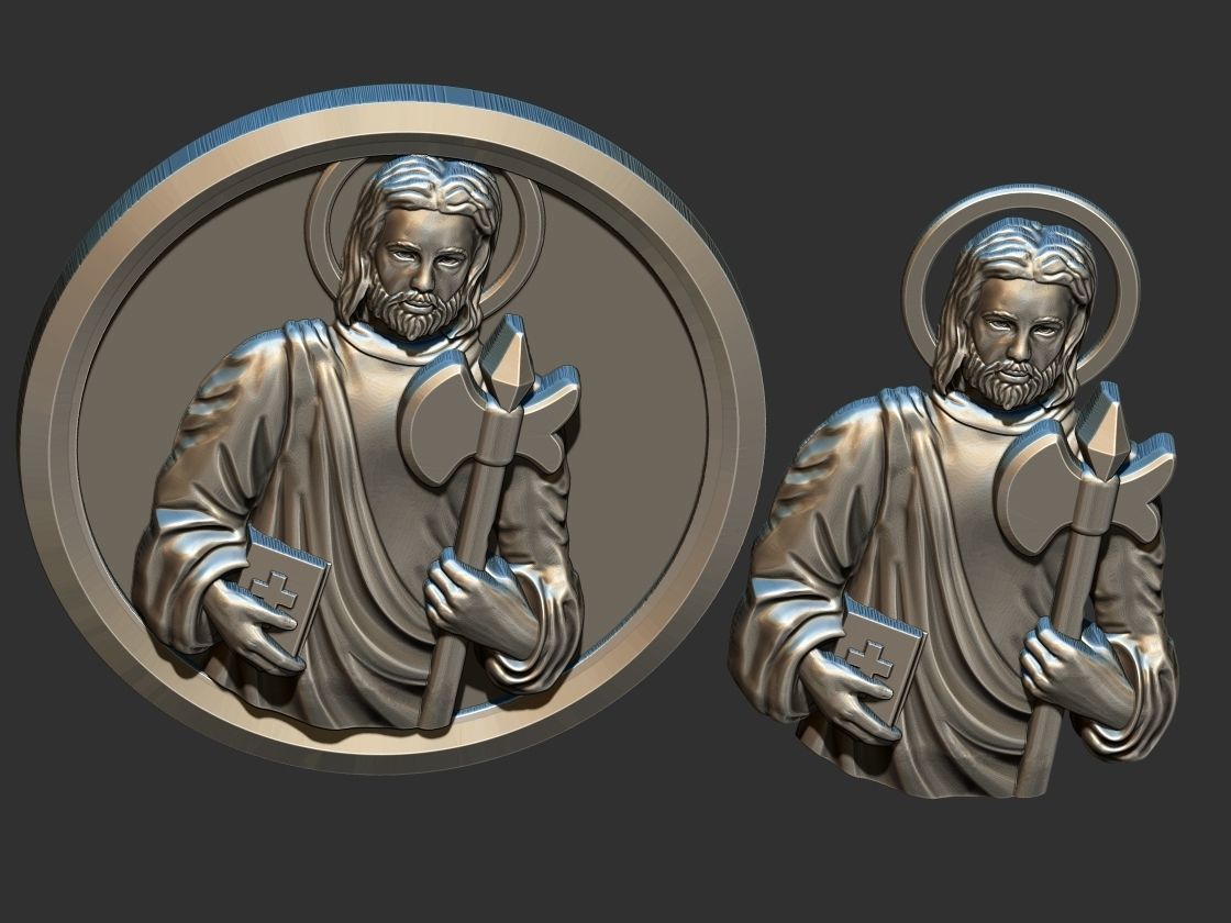 Saint Jude Thaddeus - Sao Judas Tadeu Medal 3D print model_8