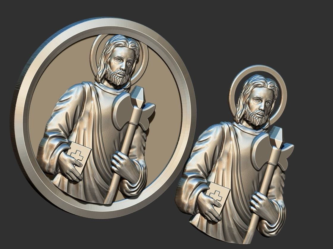 Saint Jude Thaddeus - Sao Judas Tadeu Medal 3D print model_9