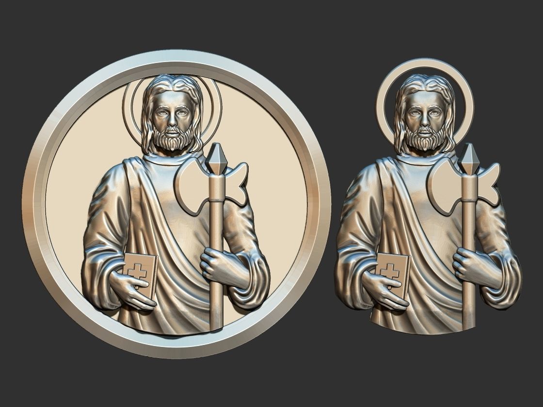 Saint Jude Thaddeus - Sao Judas Tadeu Medal 3D print model_1