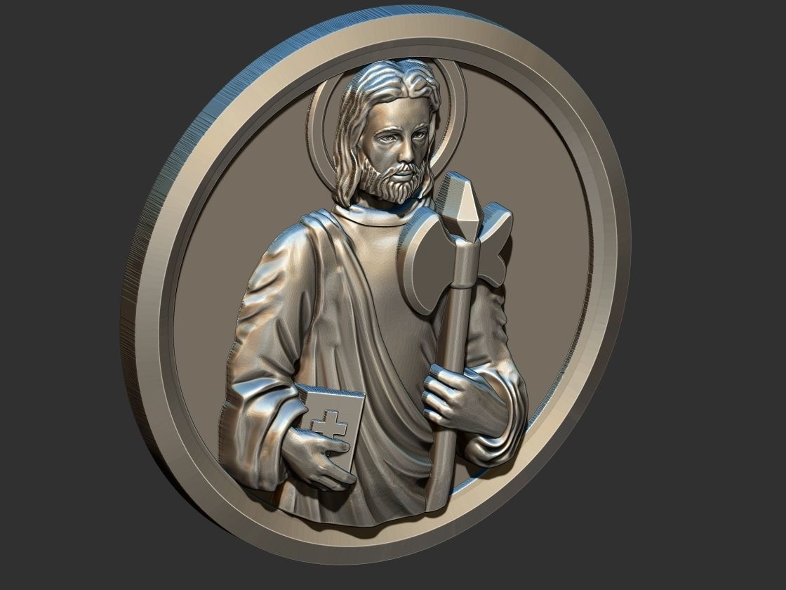 Saint Jude Thaddeus - Sao Judas Tadeu Medal 3D print model_12