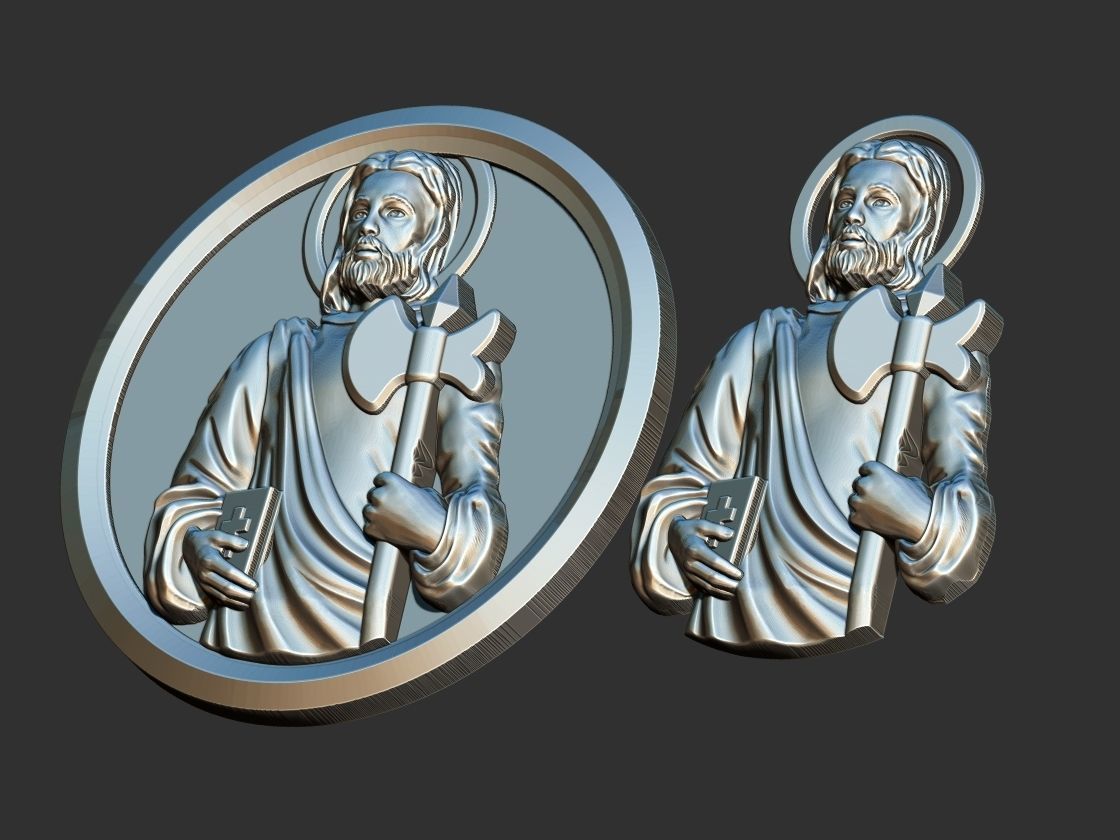 Saint Jude Thaddeus - Sao Judas Tadeu Medal 3D print model_7
