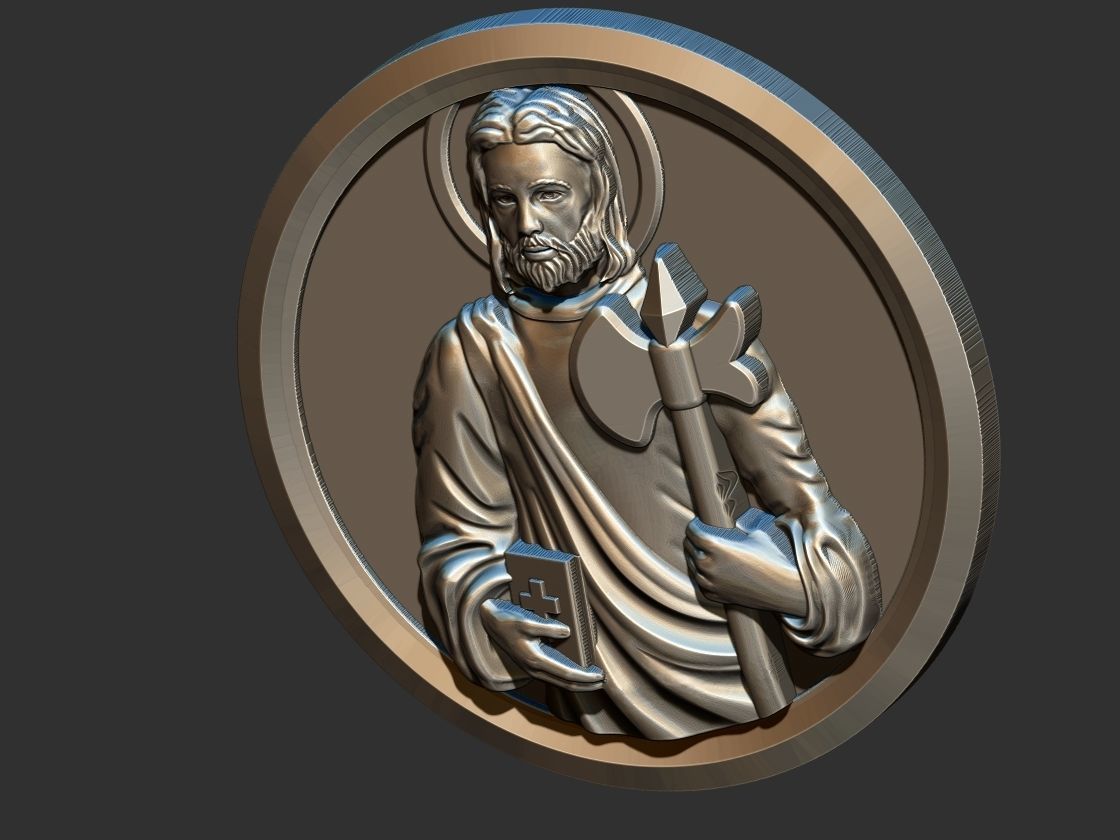 Saint Jude Thaddeus - Sao Judas Tadeu Medal 3D print model_13