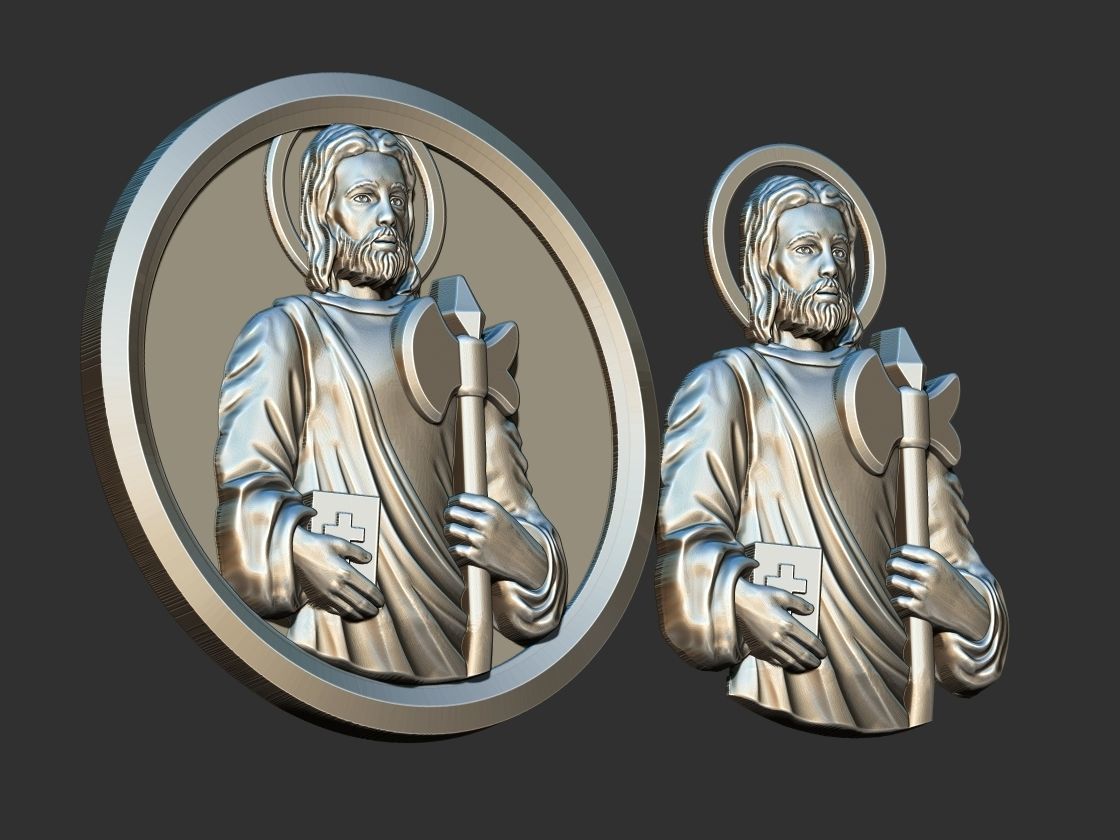 Saint Jude Thaddeus - Sao Judas Tadeu Medal 3D print model_2