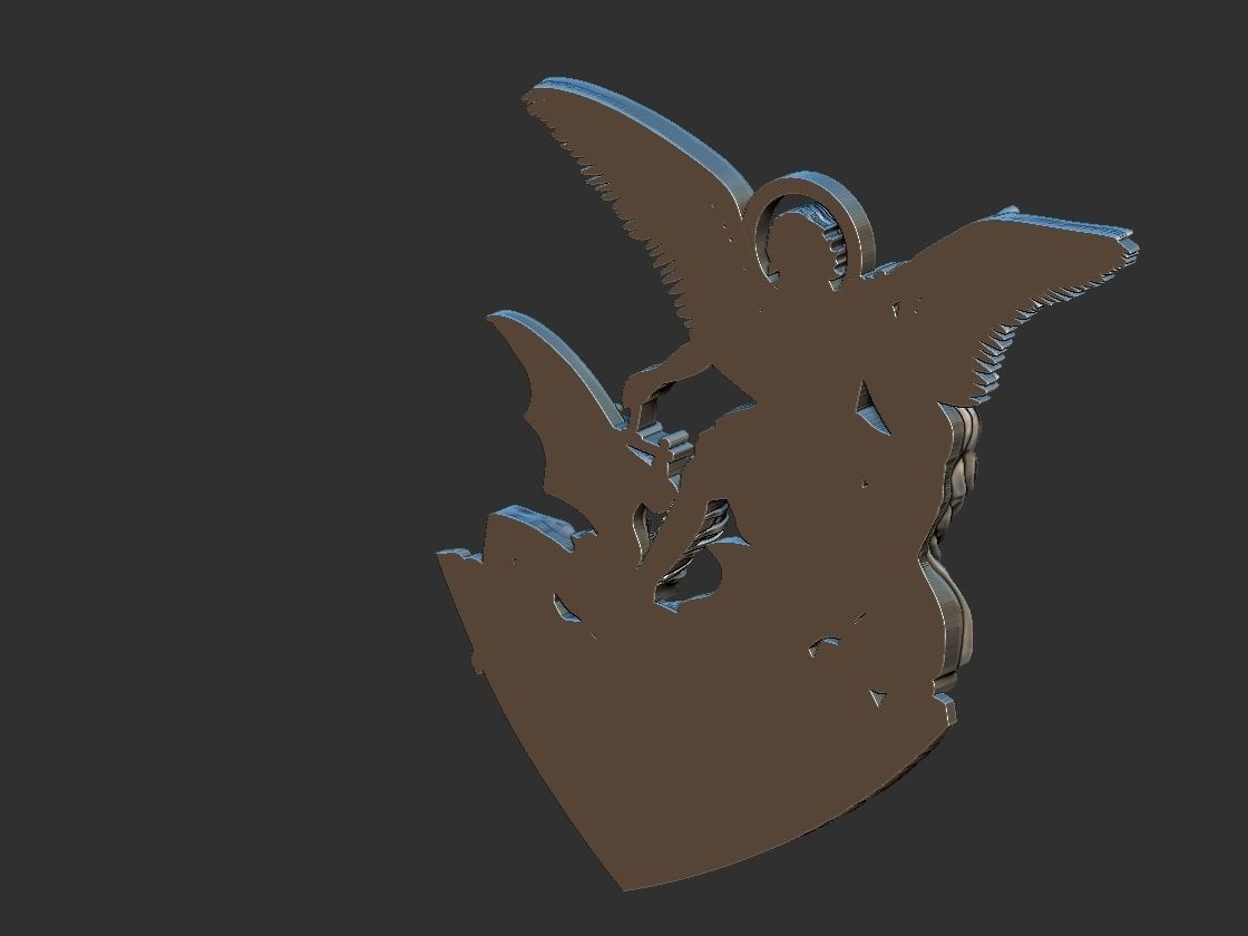 St Michael Archangel with Rocks - Miguel  3D print model_12