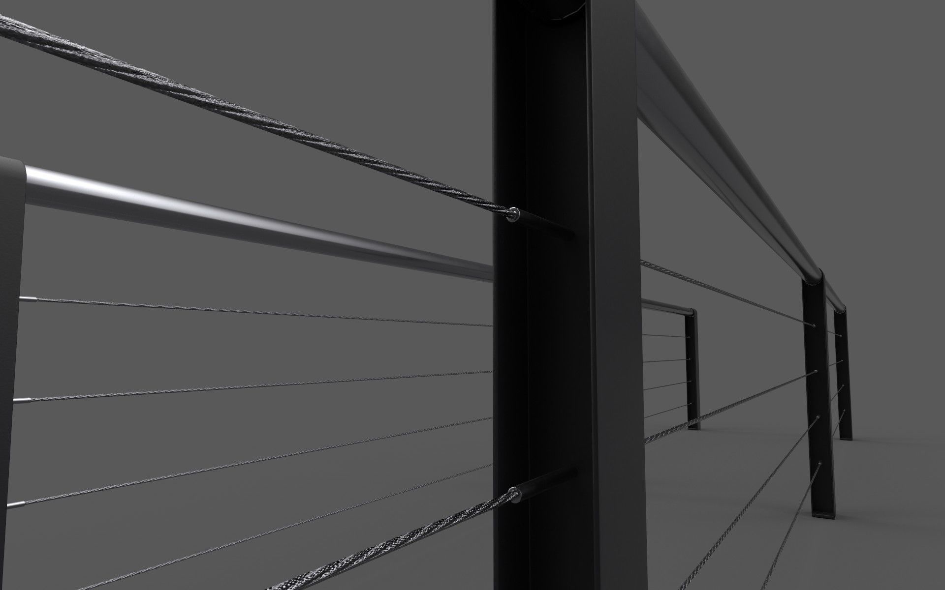 Modular city railing Low-poly 3D model_2