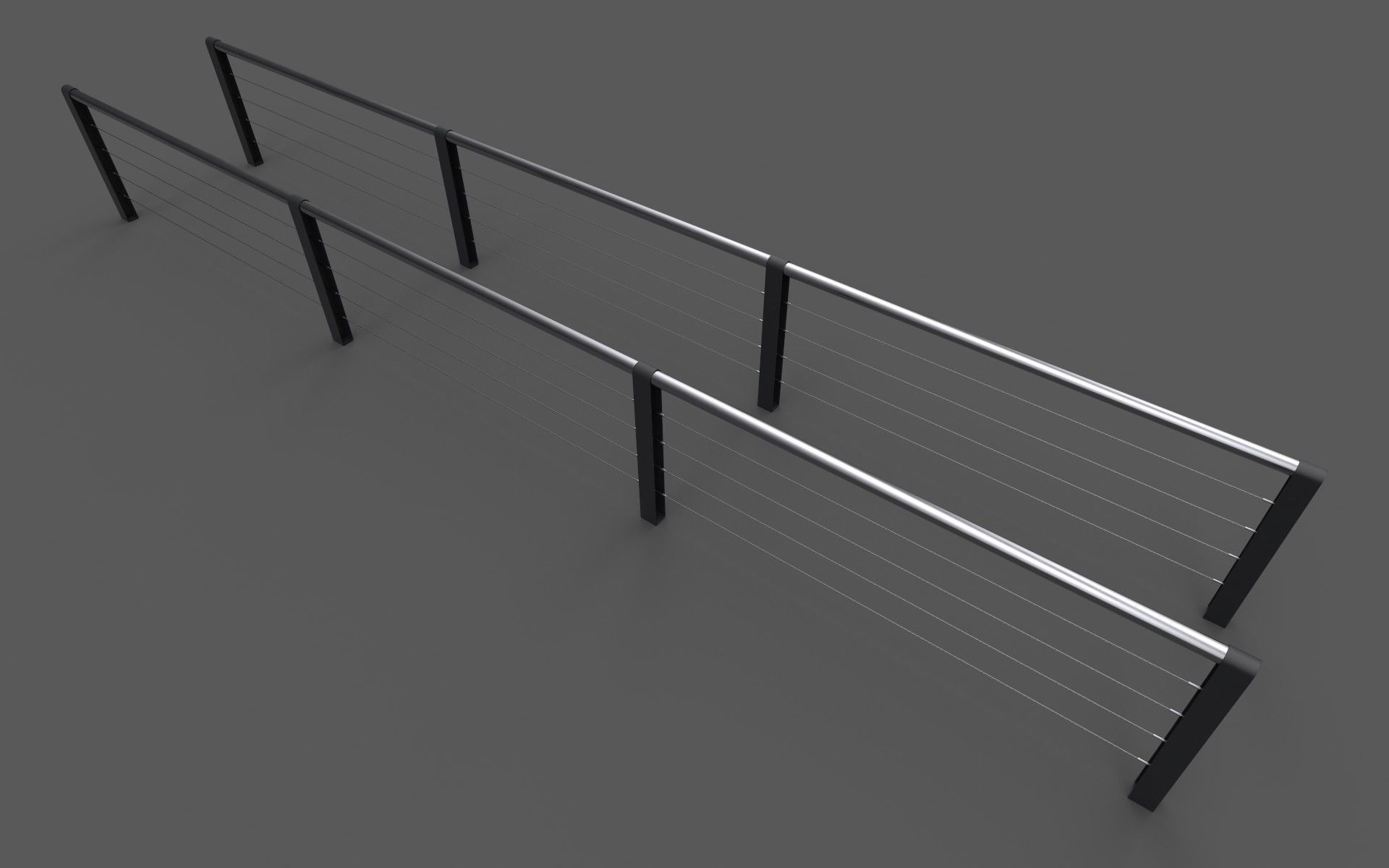 Modular city railing Low-poly 3D model_3