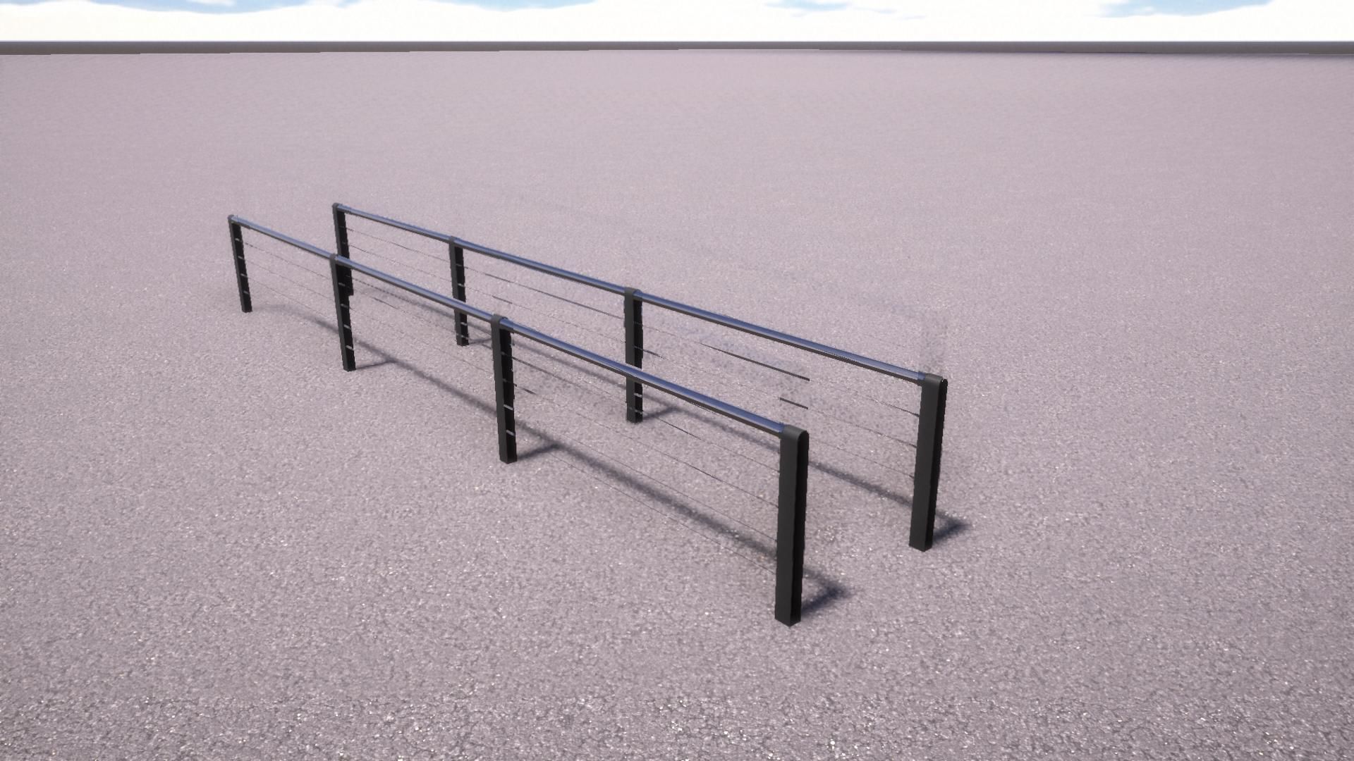 Modular city railing Low-poly 3D model_5