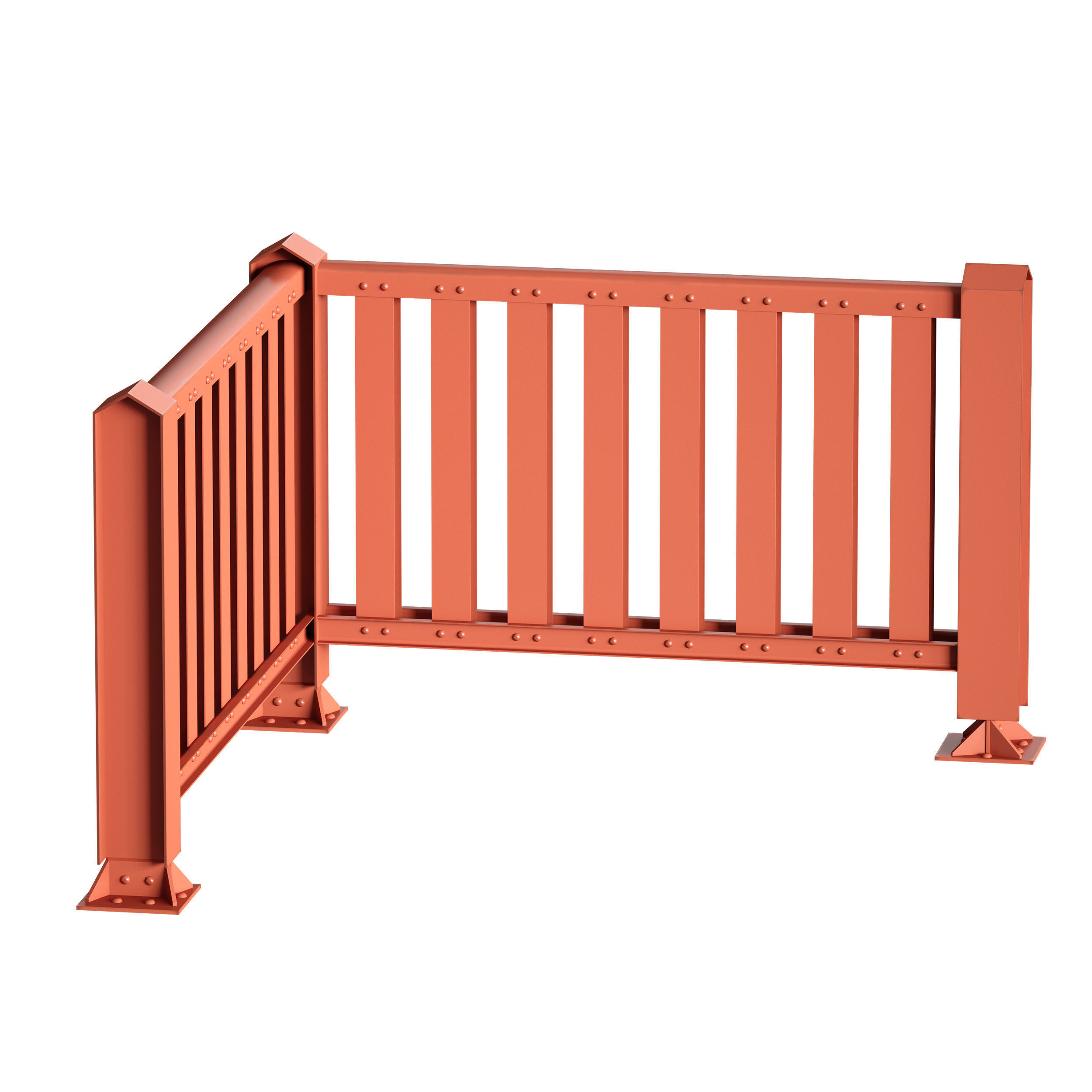 Metal fencing fence 3D model_6