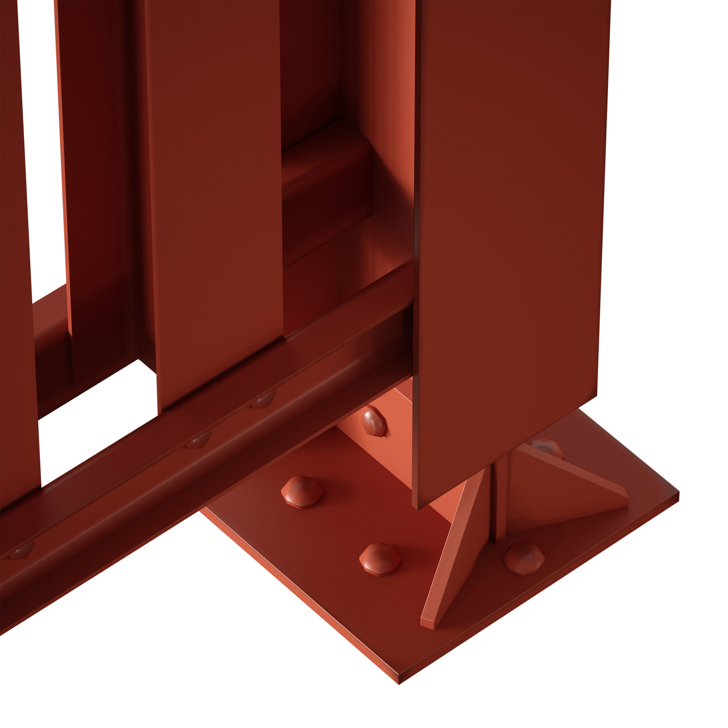 Metal fencing fence 3D model_9