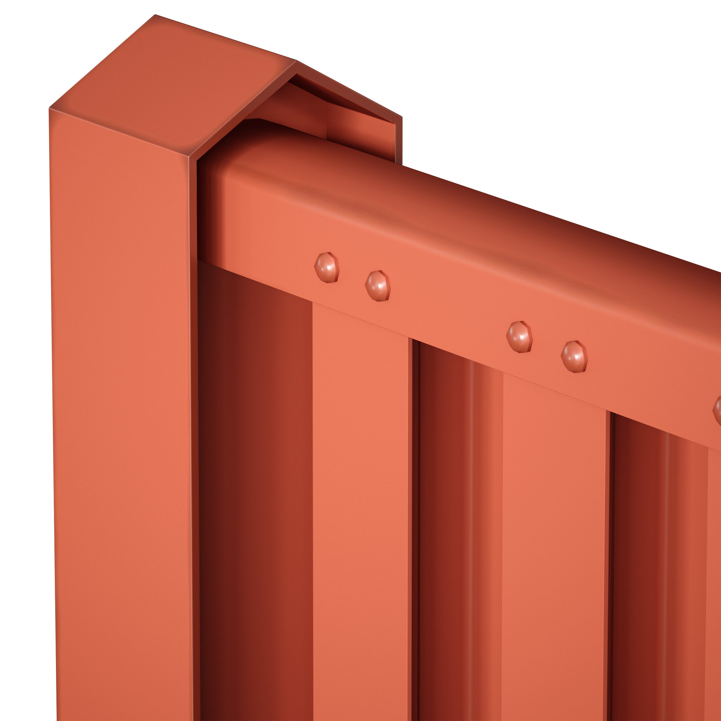 Metal fencing fence 3D model_15