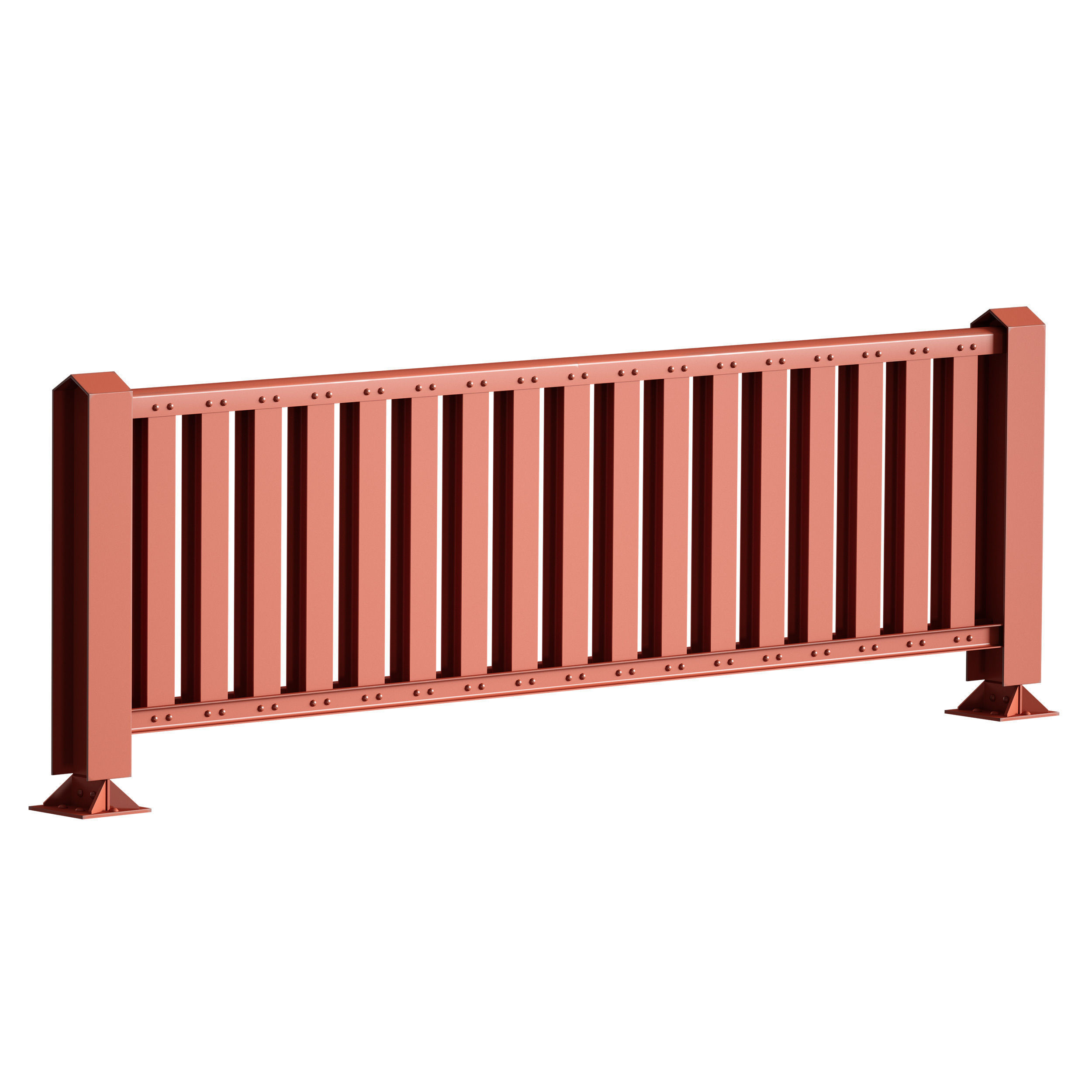 Metal fencing fence 3D model_1