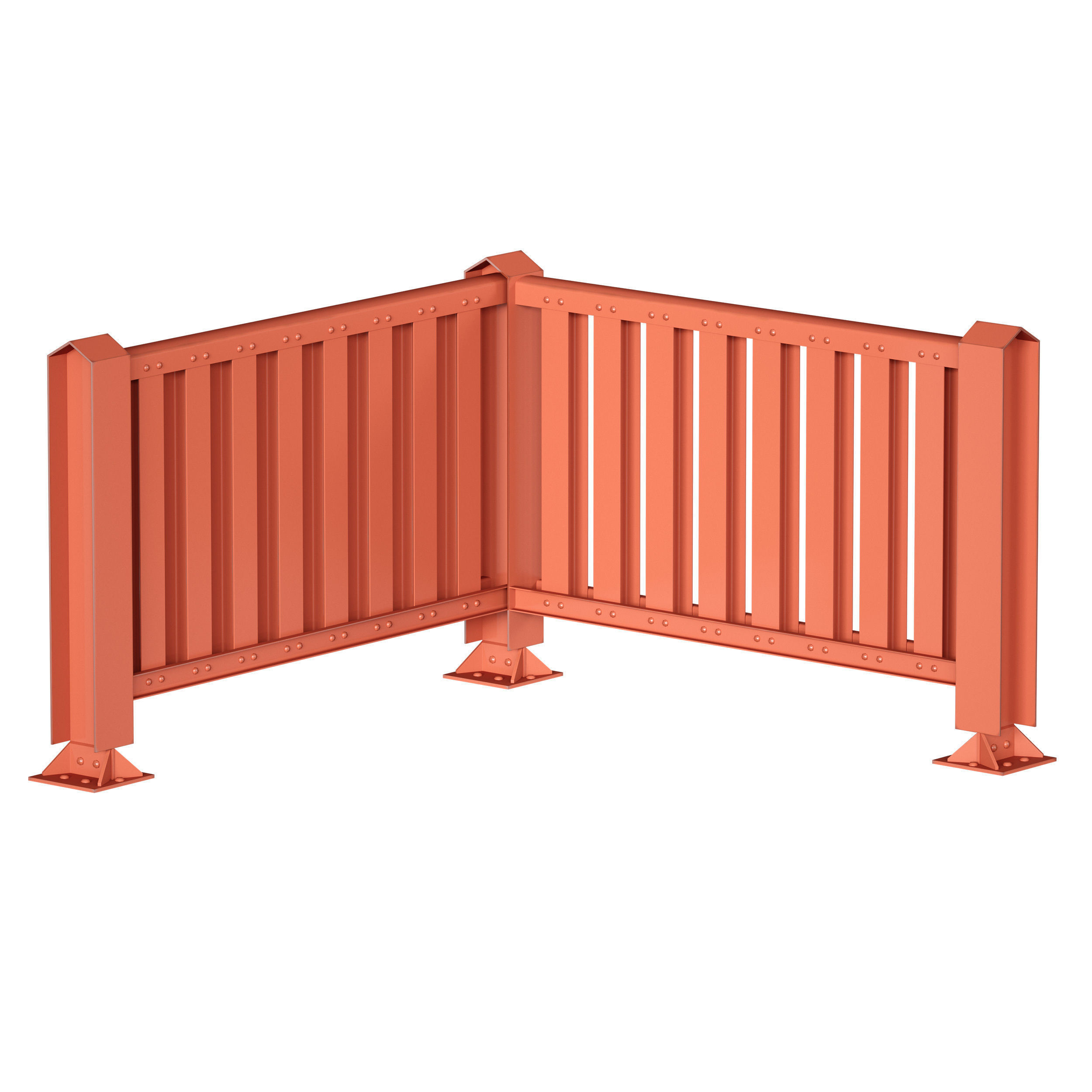 Metal fencing fence 3D model_5