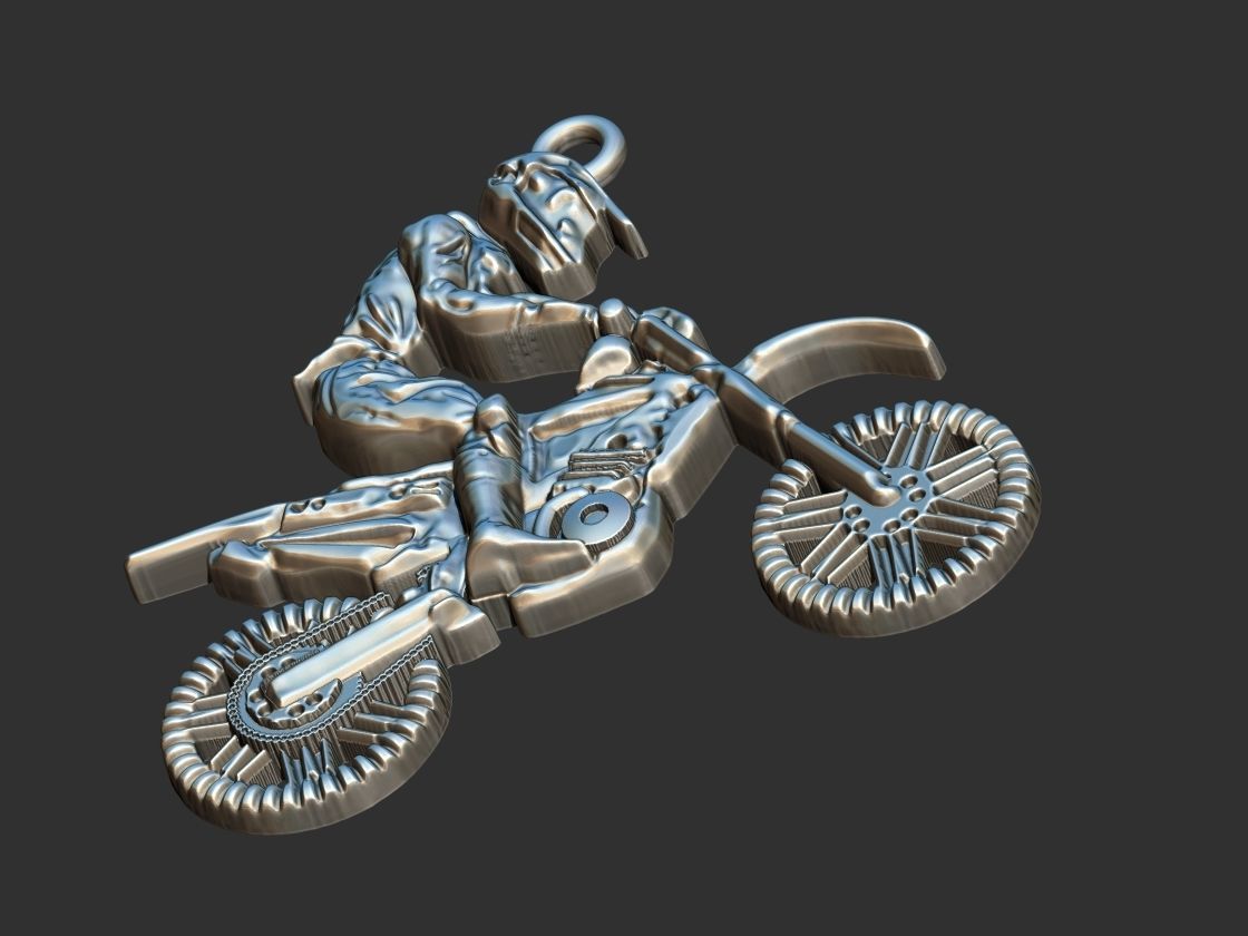 Motocross Pendant 3D print model_7