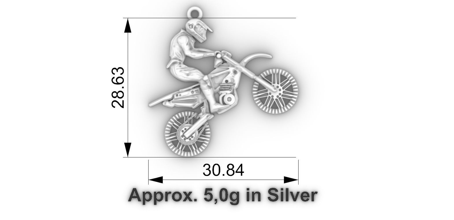 Motocross Pendant 3D print model_3